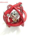 Heavy Duty Fire Sprinkler Head Protection Cage Bracket For DN15 And DN20 Systems crafted from solid stainless steel with red guard.