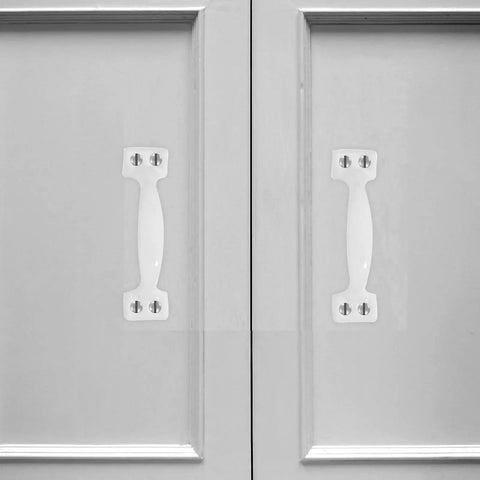Vintage Iron Door Pull Handle With Classic Elegance White Finish Includes Screws Easy Install No Fuss Heavy Duty Rustic Hardware