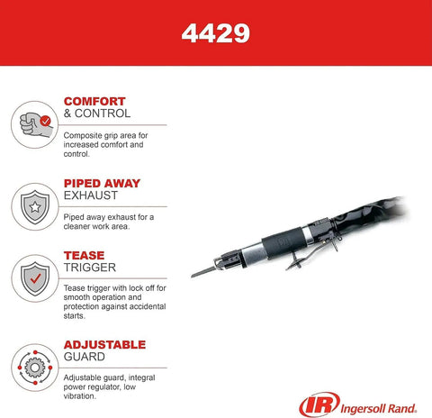 Super Duty Pneumatic Reciprocating Saw 3/8 In With Lock-Out Lever And Inline Access, features and benefits showcased.