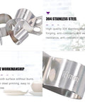 50Pcs 304 Stainless Steel Cable Clamps Assortment Kit Without Rubber Cushioned Clamps, 16mm shown, durable metal holders.