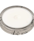Precision Circular Bubble Level 32x7mm Fluorescent Yellow Liquid top view showing white base and measurement markings.
