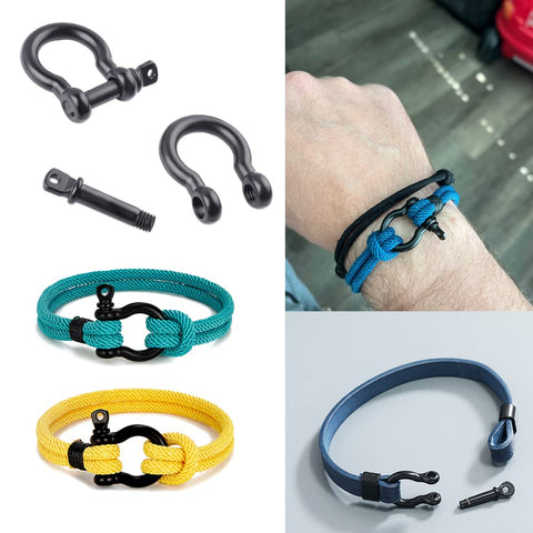 10 Pack Metal Bow Shackle 3/8 Inch 10mm Heavy Duty For Emergency Survival Gear Paracord Bracelets in multiple colors