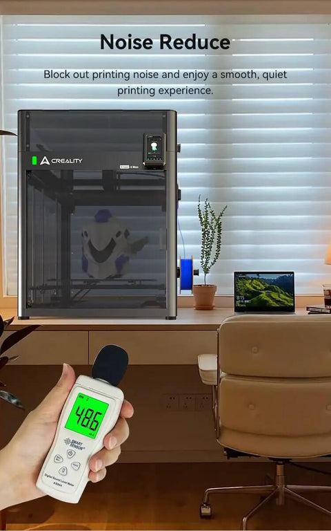 Clear Acrylic Printer Enclosure For Ender 5 Max 3D Printer with noise reduction feature displayed on a desk