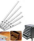 Two Pack Ball Bearing Drawer Slides 13 Inch Heavy Duty Steel Rails For Kitchen Cabinets And Office Furniture, shown with cabinets