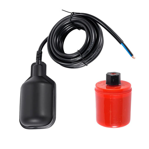 Plugless Float Switch IP68 Rated Automatic Water Level Controller with Counterweight and 13 Ft Cable, Non Corrosive PP Casing