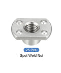 Kick Butt Heavy Duty Carbon Steel Spot Weld Nuts M8 X 1.25mm Thread 25 Pack double tab weld nut with threaded center, 23x16x10mm