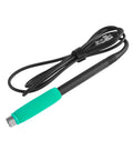 Five Hole T245 Soldering Handle For JBC Aixun Sugon Aifen I2C Precision Soldering Station with high temp silicone grip, shown with cable