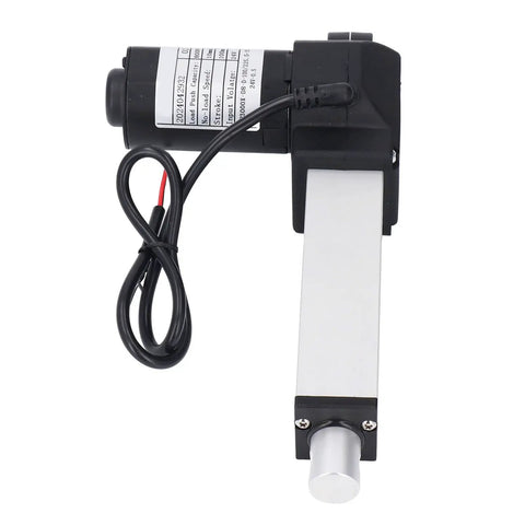 24V DC Electric Linear Actuator 800N With 100mm Stroke And End Limit Switch Rugged Aluminum Tube Frame ABS Connectors Built To Last Yet Smooth Linear Motion For DIY Projects And Industrial Automation, shown extended