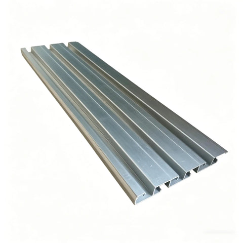 Double Sided Aluminum Slatwall Panel 24 Inch Long 5 Inch Wide Merchandising Slatwall Panel For Retail Displays on white background