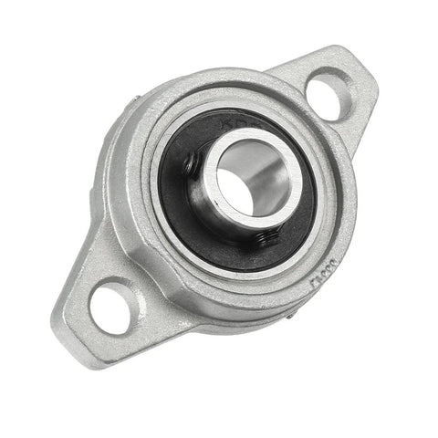 Pillow block bearing with flange mount, self-aligning bore, 3/8 in (10 mm) ID, zinc alloy steel housing