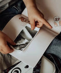 Instant Print Paper Refill Set For Kids Camera 57mm Wide Thermal Paper Rolls 2.25 Inch BPA Free Includes 3 Regular Rolls And 2 Adhesive Rolls For Easy Snap Prints Up To 300 Photos. Child using 57mm thermal paper roll print