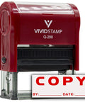 Copy By Date Self Inking Rubber Stamp Featuring Slick Red Ink Flow And Transparent Bottom For Your Daily Office Grind No Sweat Reinkable Tool That Keeps Paperwork Moving Smoothly Every Day, Q-200 Model.