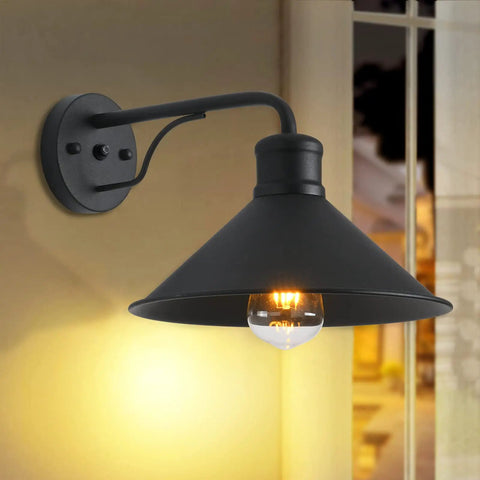 3 Pack Dusk To Dawn Sensor Wall Sconce Outdoor Lighting Set Matte Black Industrial Barn Style Exterior Lights For Patio Porch Doorway Garage Entryway And Backyard Go To Lights