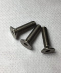 Heavy Duty Kickin' Gr2 Titanium Hex Socket Countersunk Flat Head Screws M6 1.0 X 50Mm Metric fine screws on a surface.