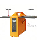Hella Solid 200W Portable Solar Power Station With Built In Foldable Panel 12V 20Ah Lead Acid Battery showcasing solar panels and control panel.
