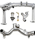 Top Shelf Upgraded Metal Cooling System Pipe Kit And Rear Coolant Water Heater Tube Keeps Your Rig Rolling Smooth For Lr4 Discovery Range Rover V6 Models, five-piece metal kit.