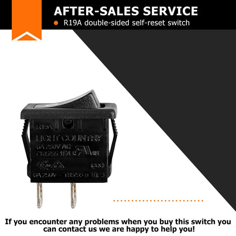 Heavy Duty Rocker Switch 15 By 21 Mm On Off 6A 125 And 250V AC 2 Pin 2 Position For Home DIY Electronics, Power Panels, Automotive And Equipment Projects. Black 2-pin rocker switch, side view