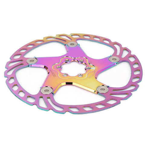 Rock Solid Metal Disc Brake Pads For Mountain Bikes With Five Nail Design Delivering Beast Mode Stopping Power Fits Hydraulic Mechanical Brakes 203mm Lightweight Killer Trail Replacement view with colorful brake rotor.