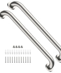 Two Pack 24 Inch Grab Bar 1.5 Inch Diameter Satin Brushed Nickel Stainless Steel Bathroom Handrail Safety Rail For Shower Mobility Aid Heavy Duty Support Handle For Elderly Seniors Disabled
