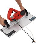 Heavy Duty 1200W Electric Tile Chamfering Tool Quits Rough Edges Fast With Tight 43 Degree Bevels On Ceramic And Porcelain Plus Sturdy Aluminum Guide Plate in use