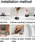 Installation steps for Heavy Duty Raised Toilet Seat Aid With Thickened Cushioned Top For Major Leg Support Quick Release Lids.