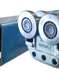Heavy Duty Beam Trolley System On A 5 Foot Unibilt Enclosed Conveyor Track, 250Lb Per Trolley, Adjustable Steel Rollers