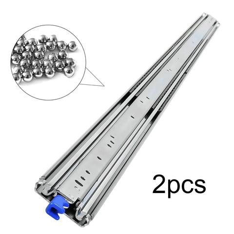 Beefy 72-Inch Full Extension Drawer Slides With 300Lb Load, Swing Handle Lock, Rust Resistant Zinc Plated Steel Side Mount Rails