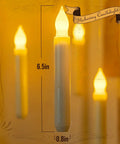 24 Pack Flameless Taper Candles With LED Flicker, Battery Operated No Remote, 6.5 Inch Warm Yellow Dripless Candlesticks
