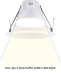 6 Inch Recessed Can Light Trim Pack Of 6 Air Tight IC Rated Self Flanged Baffle Anti Glare White Trim For 6 Inch Can