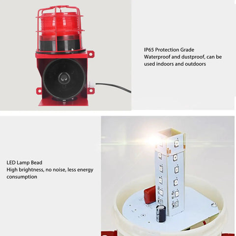 Hardhat Ready Job Site Beast With 115 Decibel Loud Horn And IP65 Waterproof LED Strobe Light For Mine Quarry Construction Emergency Sound Visual Warning Alarm Beacon