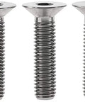 Top Notch Five Piece M6 Titanium Hex Socket Flat Countersunk Screw Set 25mm Long displaying five titanium screws.