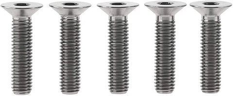 Top Shelf M6 Titanium Allen Head Screws Rainbow Countersunk Bolts Heavy Duty Fastener Set showing five precision threaded bolts.