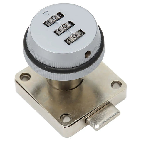 Keyless Combination Cam Lock With Password Security for drawers cabinets lockers, zinc alloy, shown in close-up angle.