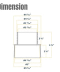 Dimensions diagram for Threaded Dust Collection Quick Coupler Adapter 5 Inch To 4 Inch Black Left Handed Thread Quick Connect