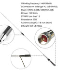 Antenna for Dual Band Mini Ham Mobile Radio For In Car Use IP67 Waterproof 25W 2M 70CM Transceiver Kit, 37.8 inch length, 150 watts