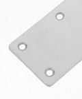 Flat Straight Brace Brackets Set Five Pack Stainless Steel Corner Braces With Multiple Openings, detail of metal plate and openings