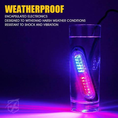 Ultra Thin LED Strobe Police Light Kit submerged in water showcasing weatherproof feature and high visibility