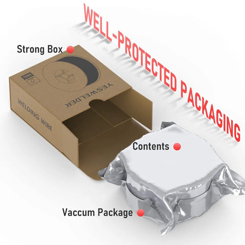 Packaging of Flux Core Gasless MIG Welding Wire E71T GS For Mild Carbon Steel.030 Inch Diameter 2 Pound Spool