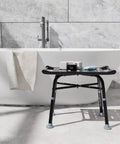 Shower Bench Bamboo Shower Chair inside shower with handles height adjustable bath stool for adults seniors and disabled