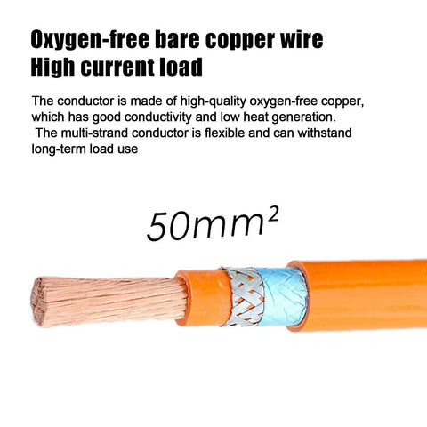 Heavy Duty Electric Power Cable 100 Foot Drop Featuring Xlpe Sheathing Dual Braid To Banish Noise And Pure Copper Core close-up of 50mm² oxygen-free copper wire.
