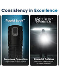 3500 Lumen USB C Rechargeable EDC Flashlight With Clip And Lanyard, showing LED module, rapid lock switch, and rugged design.