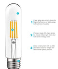 T10 LED Bulbs 5W Equal 60W, 3000K Soft White Vintage Edison Filament Tubular Bulbs Damp Rated UL Listed, E26 Base, 3-Pack close-up