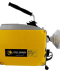 Heavy Duty K60 Drain Cleaning Machine with yellow casing, auto feed mechanism, and motor for unclogging pipes.
