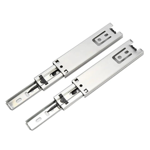 Dang Sturdy Set Of Two Five Inch Mini Short Drawer Slides Full Extension Zinc Steel Cabinet Glides with smooth tracks.