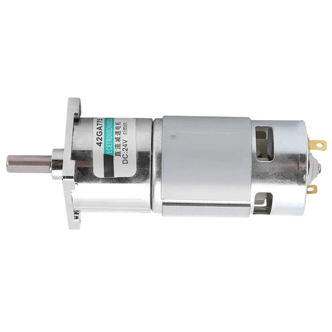 Heavy Duty Dc Gear Motor With All Metal Gears For Automated Industry Jobs, side view showing metal construction and shaft.