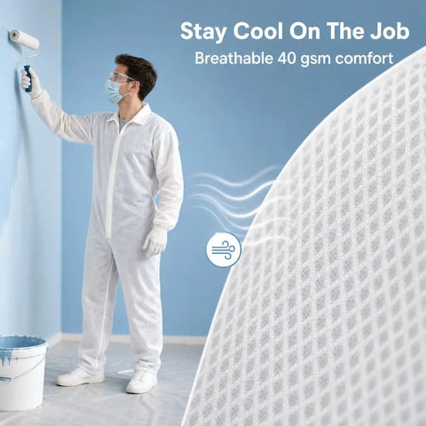 Kick Up Dust Without Breaking A Sweat With These Super Lightweight Disposable Coveralls And Breathable Paint Suit Solid Crawlspace Gear That Stays Cool Handles Messes Like A Champ All Day Long
