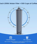 Front view: Glacier Fresh water filter cartridge for Jura Claris Smart+ 71794; fits E6/E8/Z8/Z6/J6/ENA8; NSF/42; 3-pack