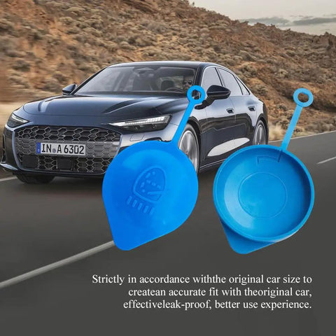 Two Pack Windshield Washer Fluid Reservoir Cap Replacement For Honda Civic CRV Accord Fit CRX Del Sol shown with a car.