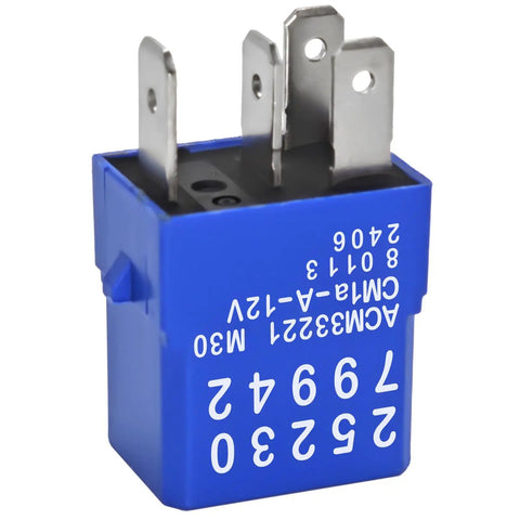 Aftermarket Blower Motor Relay For Infiniti G35 G37 M35 And Nissan Altima Sentra Maxima Quest Murano Leaf Armada Rogue Titan, blue relay with terminals.