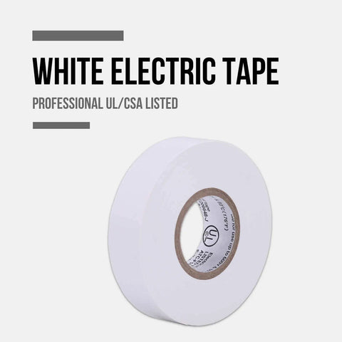 10 Pack White Electrical Tape Waterproof Three Quarters Inch By Sixty Six Feet Pro Grade Industrial Grade High Temp Vinyl
